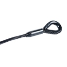 Elingue câble acier noir 10mm teinté dans la masse - 1T - 1 m. MUVUS