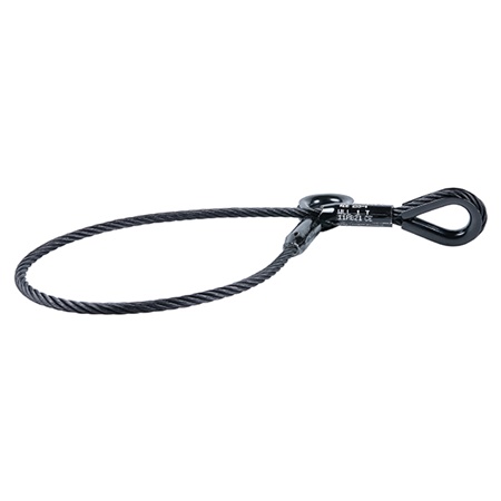 Elingue câble acier noir 10mm teinté dans la masse - 1T - 1 m. MUVUS