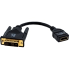 Adaptateur DVI mâle - HDMI femelle dorée dorée sur petit cordon - 30cm