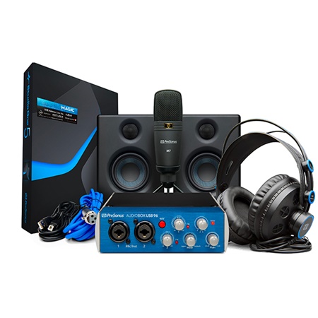 Bundle Audiobox + micro M7 + casque HD7 + enceintes ERIS-E3-5 Presonus