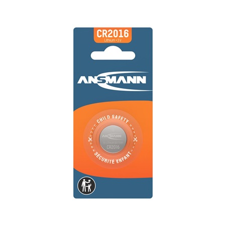 Pile bouton CR2016 Lithium 3V Ansmann (blister de 1)