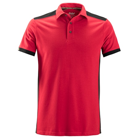 Polo polyester/coton Snickers Workwear - Rouge/Noir - Taille S