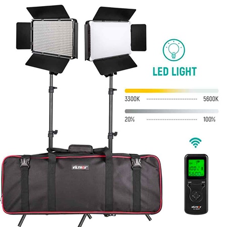 Kit de 2 panneaux Led Bicolor 3300 à 5600K VILTROX VL-D640T