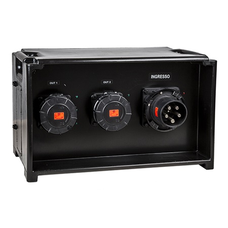 Coffret élec noir P17125T vers 2 x P1763T avec disj + diff300mA