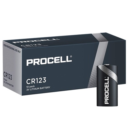 Boite de 10 piles lithium 3V CR123 1550mAh Procell by Duracell