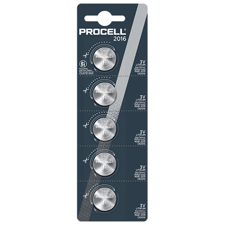 Blister de 5 piles lithium 3V CR 2016 Procell