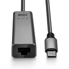 Adaptateur LINDY USB 3.1 type C mâle - Ethernet Multi-Gigabit RJ45