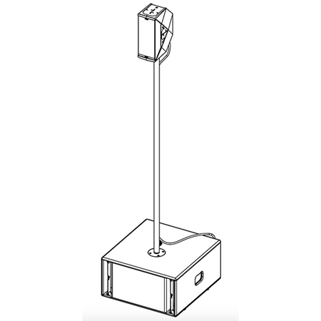 Mât de liaison 1,4m M10 / M20 pour liaison ID24 / IDS110 NEXO - noir