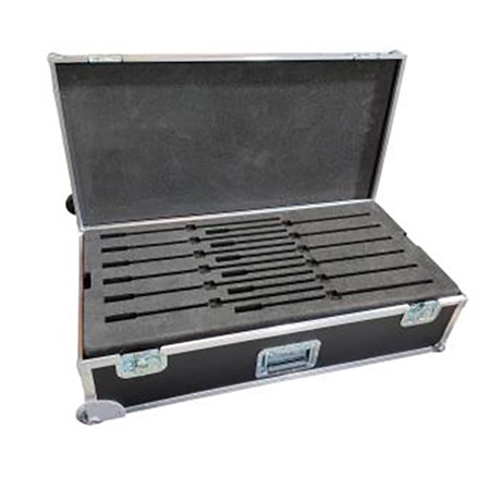 Flight case de transport pour 10 postes Shure MXCW640 + accessoires