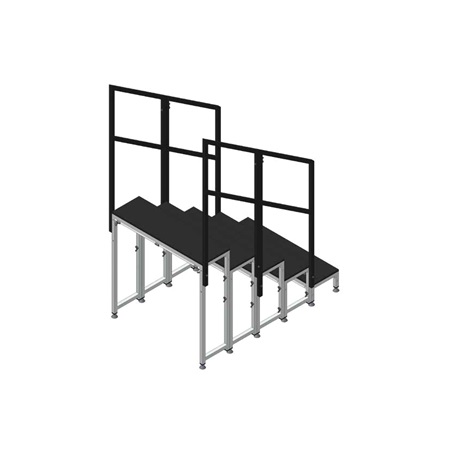 Main courante en epoxy noir pour escalier fixe en marche EC ASD