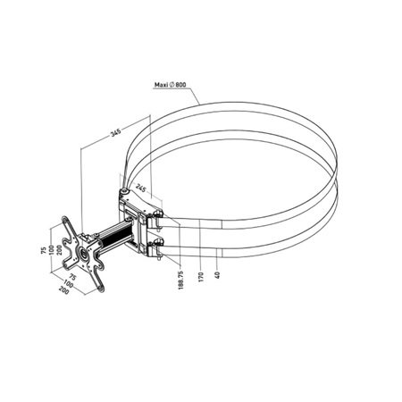 Support LCD VESA 200 pour fixation sur poteau ou pilier ERARD PRO