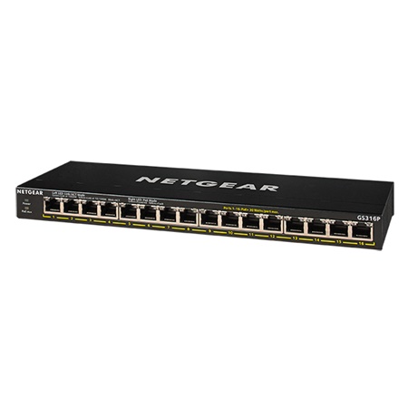 Switch Ethernet 16 ports Gigabit NETGEAR GS316P PoE+