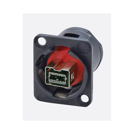 Embase série D FIREWIRE 9 pôles femelle CROISE (IEEE 1394) noire