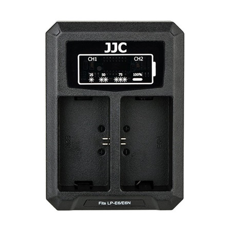 Chargeur double JJC DCH-LPE6 pour batterie Canon LP-E6 et LP-E6N