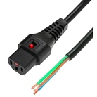 Cordon IEC LOCK C13 vers câble dénudé noir - longueur 3m