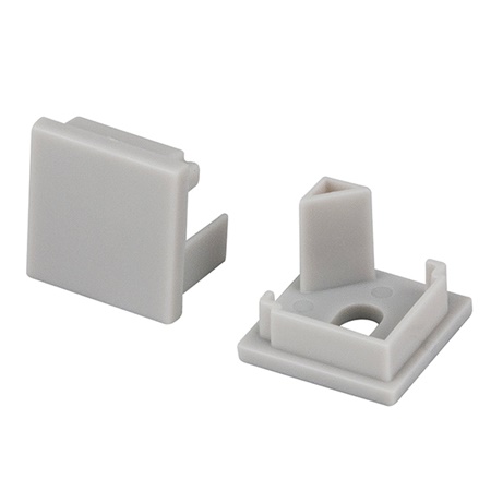 Lot de 2 cache-extrémités gris pour profilé PRO 5 Square - ARTECTA