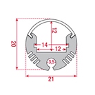 Profilé aluminium rond de 2m PRO 8 Round pour ruban LED - ARTECTA