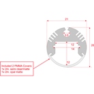 Profilé aluminium rond de 2m PRO 8 Round pour ruban LED - ARTECTA