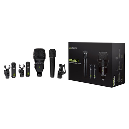 Kit 4 micros Lewitt pour batterie avec bonnettes et pinces BEAT KIT