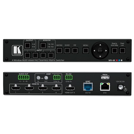 Scaler/Switch HDMI KRAMER MV-4X pour mur d'écrans ou mur d'image 2x2 