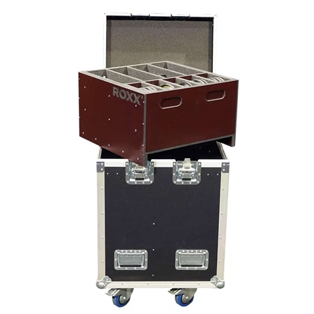 Flight case pour 4 projecteurs ROXX E.SHOW + plateau d'accessoires