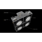 ROXX Cluster B4 W - blinder led puissant 4 x 300W IP65 blanc chaud