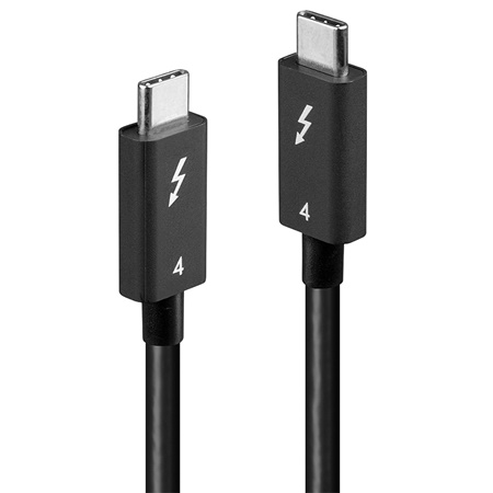 Cordon Thunderbolt 4 USB type C mâle/mâle - Long. : 1m - Noir  LINDY