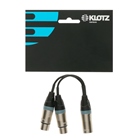 Cordon adaptateur Y mergeur 1 XLR 3 mâle - 2 XLR 3 femelle KLOTZ