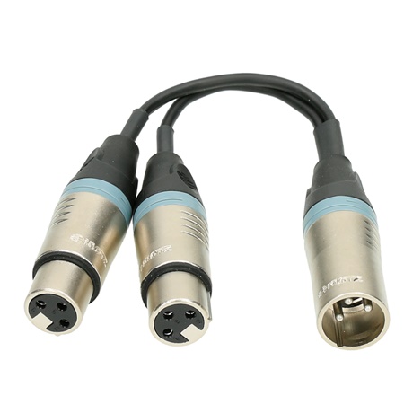 Cordon adaptateur Y mergeur 1 XLR 3 mâle - 2 XLR 3 femelle KLOTZ