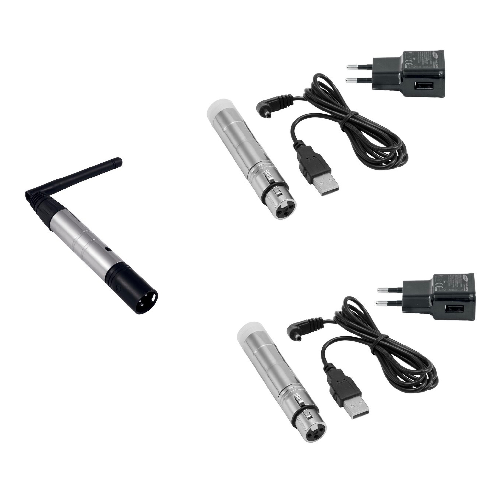 Bundle DMX sans fil 1 émetteur + 2 récepteurs sur batterie - XLR