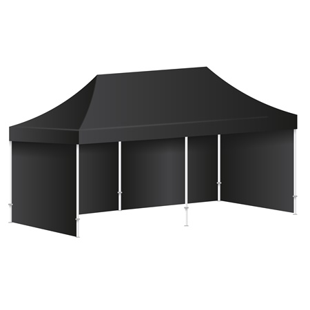 Tente pop-up qualité supérieure 3m x 6m noire complète