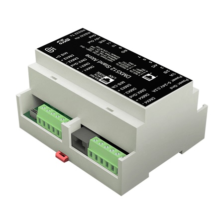 Interface DMX Artnet sACN Ethernet 512 canaux sur rail DIN Chromateq