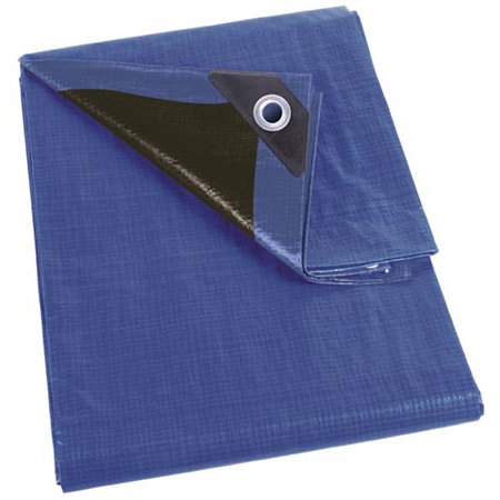 Bâche imperméable bleu ultrarésistante PEREL - 10 oeillets - 2x3m 