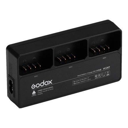 Chargeur triple GODOX VC26T pour 1 à 3 batteries VB26A