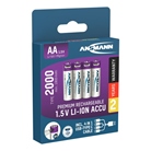 Lot de 4 piles AA LR06 rechargeables en USB-C Ansmann - 2000 mAh