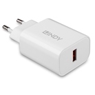 ALIM-USBA-18W - Alimentation/Chargeur secteur compacte LINDY USB Type A 18W 