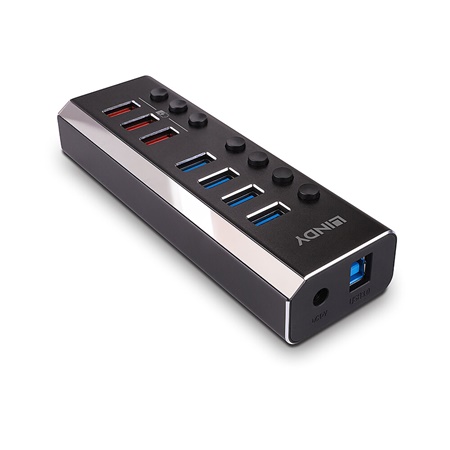 Hub USB 3.0 4 ports avec 3 ports QC3 LINDY