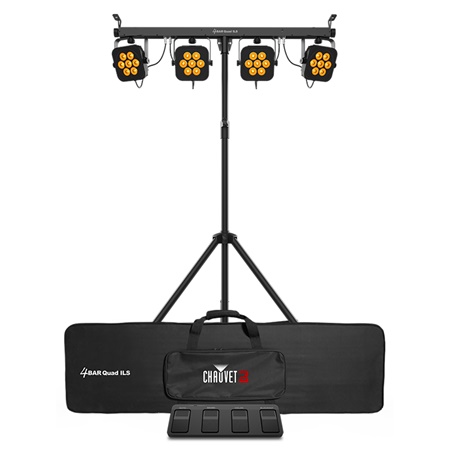 Bar complète 4 PAR led 7 x 3,5W RGBA 4BAR Quad ILS Chauvet DJ