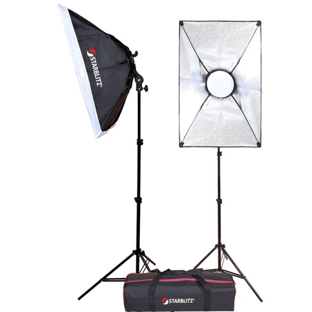 Kit de 2 boites à lumières soft box 50 x 50cm STARBLITZ Led Daylight