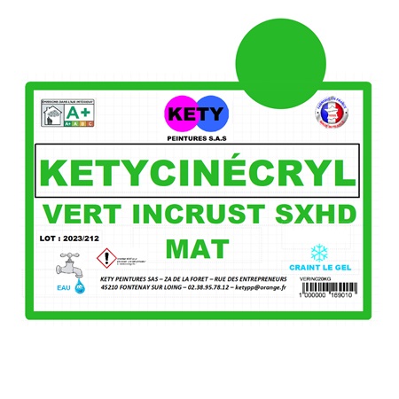 Peinture KETY Cinécryl Vert Incrustation mat déco - 5Kg