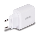 Alimentation/Chargeur secteur compacte GaN LINDY USB-C & A 65W 