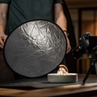 Disque réflecteur rond pliant CARUBA 2 en 1 Or / Argent - Diam: 110cm 