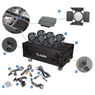 PAR led IP65 sur batterie 12 x 18W RGBWAUV en flight case FLASH
