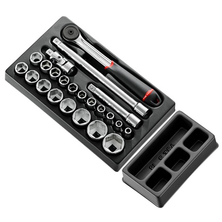 Module thermoformé FACOM - cliquet-douilles 6 pans + acc S161-36PB