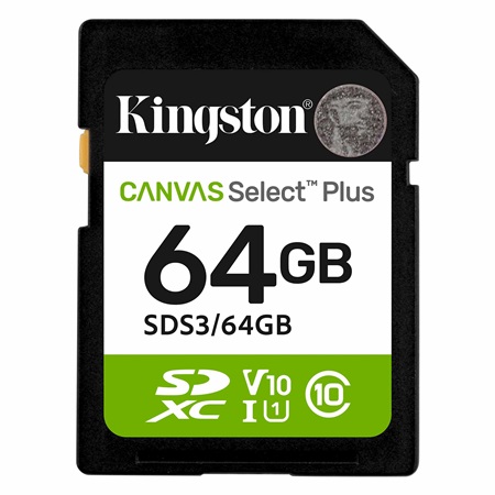 Carte mémoire KINGSTON SD Canvas Select Plus - 64Go 