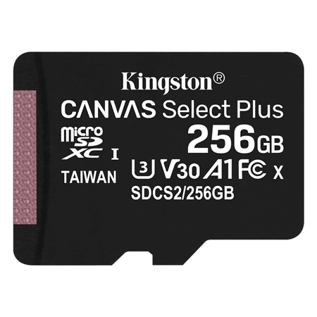 Carte mémoire KINGSTON Micro SD Canvas Select Plus - 256Go 