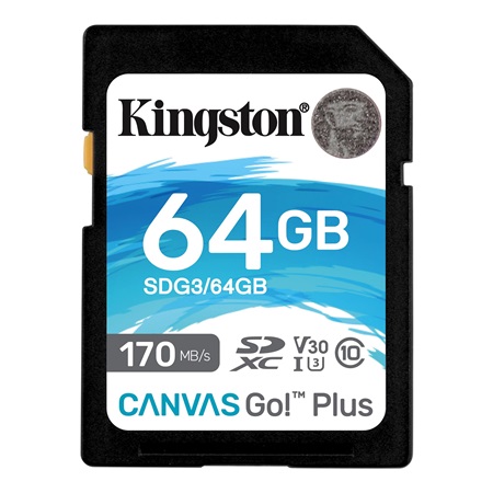 Carte mémoire KINGSTON SD Plus Canvas Go! - 64Go 