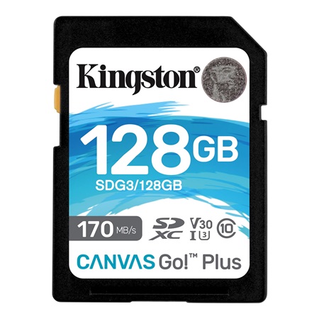 Carte mémoire KINGSTON SD Plus Canvas Go! - 128Go 