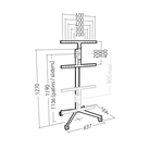 Colonne mobile ou fixe en métal pour écran LCD ERARD PRO kana 1400XL