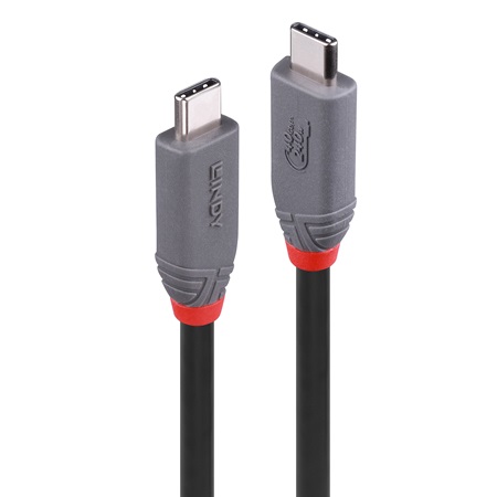 Cordon USB 4 type C mâle/mâle - Long. : 2m - Noir LINDY 